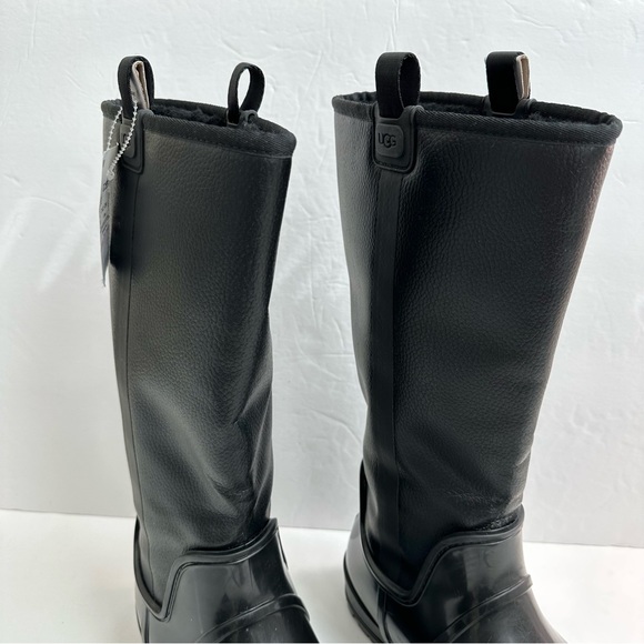 UGG Raincloud Tall Black Winter & Rain Boots Size 12 NWT - Picture 4 of 14